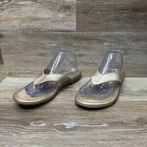 B.O.C. Born  Concepts Gold Flip Flops Women's Size 8